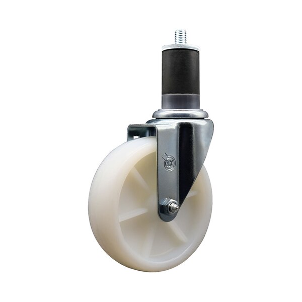 5'' SS Nylon Wheel Swivel 1-5/8'' Expanding Stem Caster